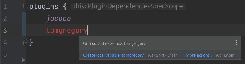 Gradle Kotlin DSL plugin unresolved reference