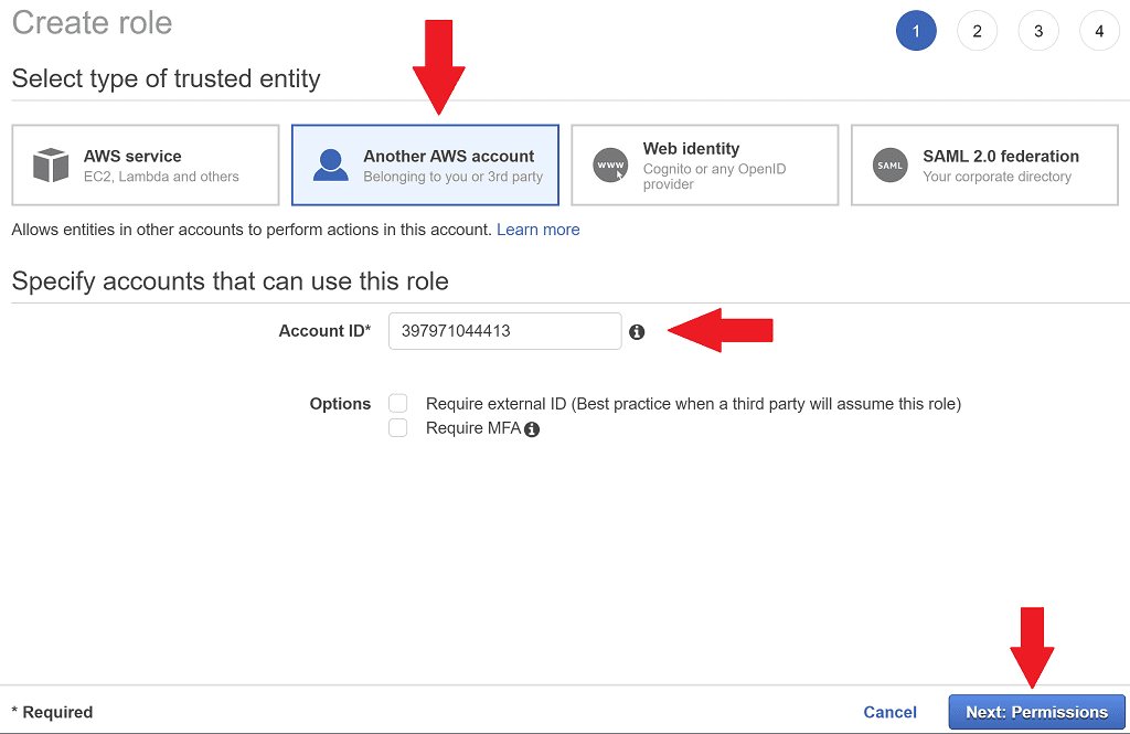 Create cross-account production role