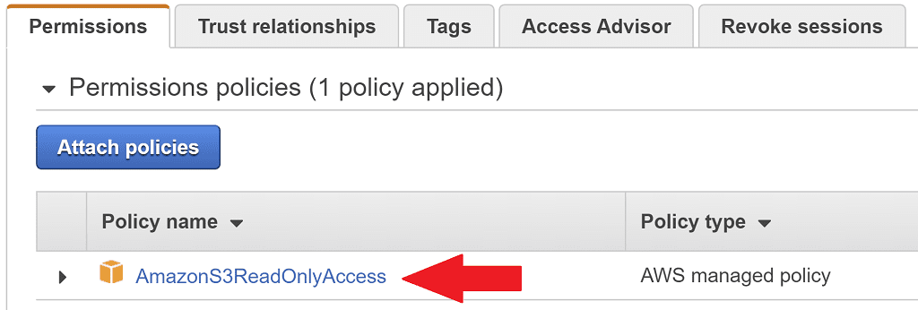 Example permission policy