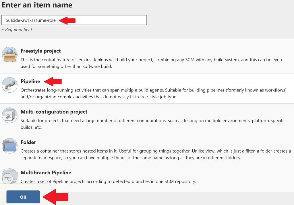 Create job for Jenkins outside AWS