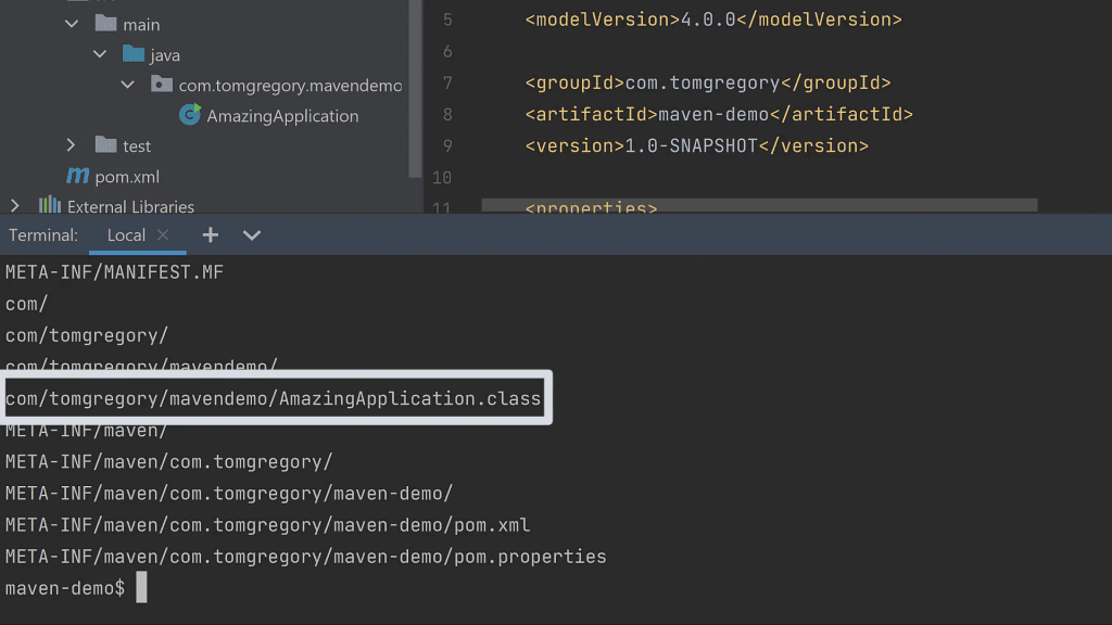 Successful run of mvn package