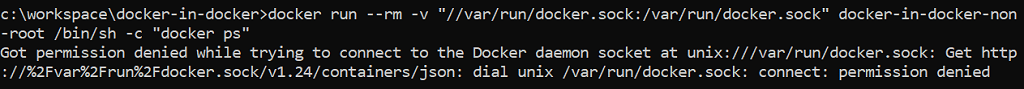 Permission denied error accessing /var/run/docker.sock as a non-root user