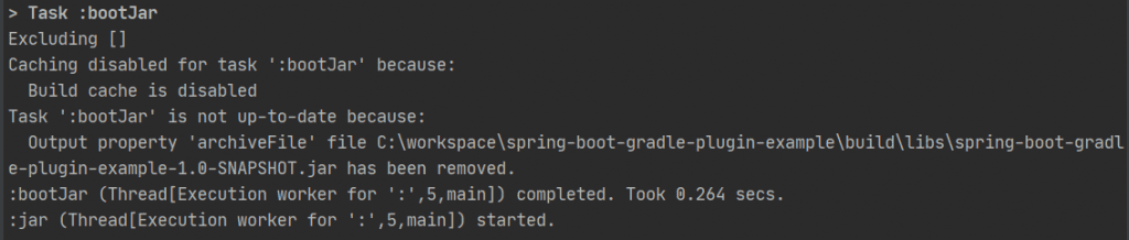 Run Gradle with --info to see full output like this