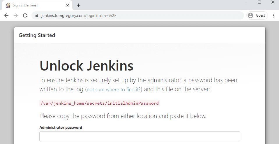 Jenkins startup